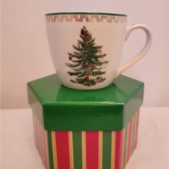 RARE Vintage Spode Mug Cup Christmas Tree Gold Collection Large 16 oz Mint cond - Picture 2 of 10